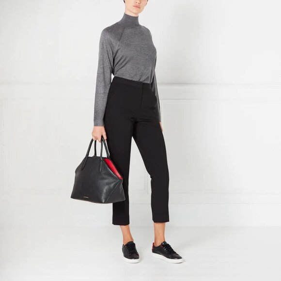 Lulu Guinness Large Valentina Black Pebbled Leather Satchel Handbag - NWOT - Picture 11 of 11